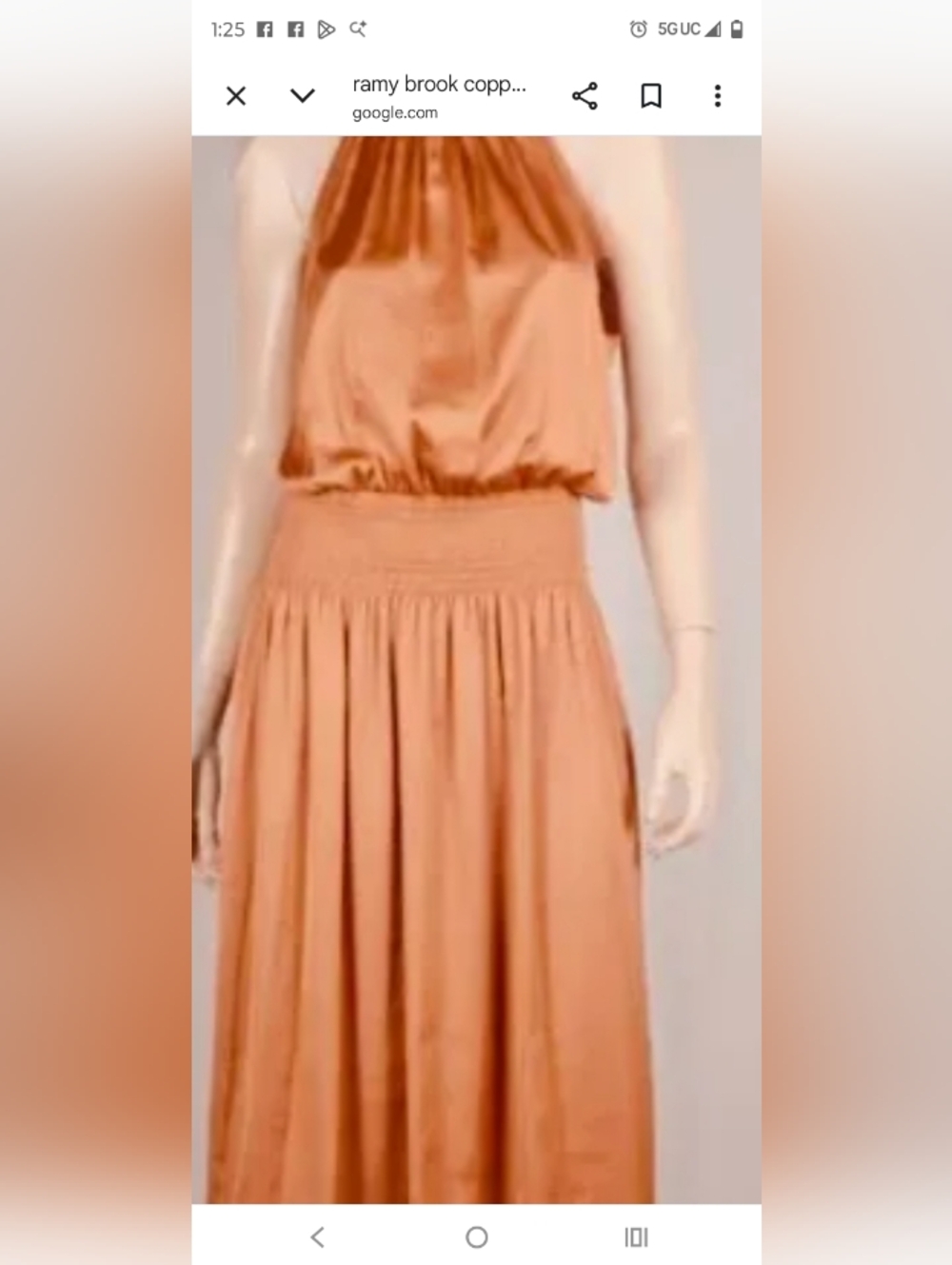 Ramy Brook Rust Maxi Dress with Smocked Waist